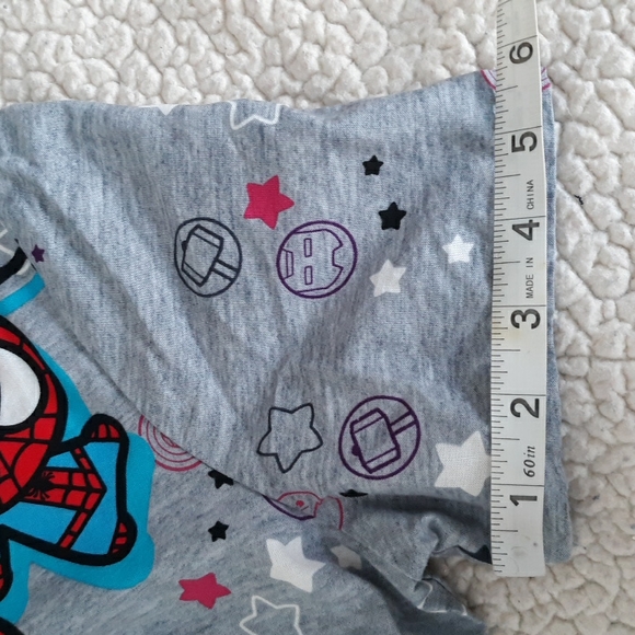 Marvel XS Mini Heros Graphic Grey Scrub Top - Picture 9 of 16